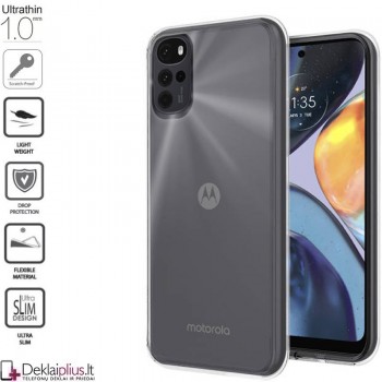 Silikoninis dėklas 1.0 mm storio - permatomas (Motorola Moto G22)